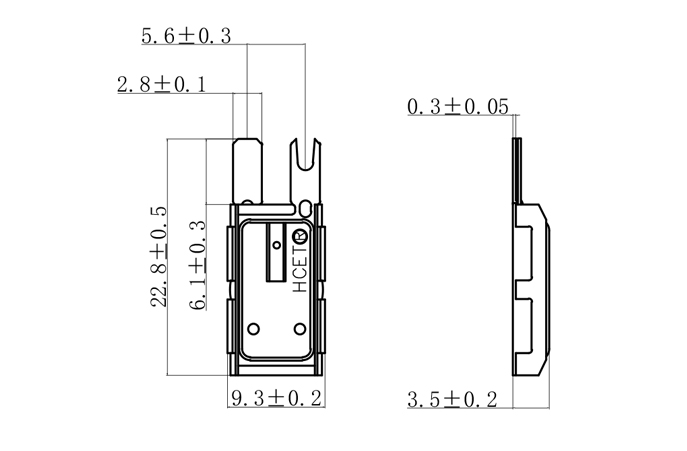 HC01天窗電機(jī)熱保護(hù)器尺寸圖